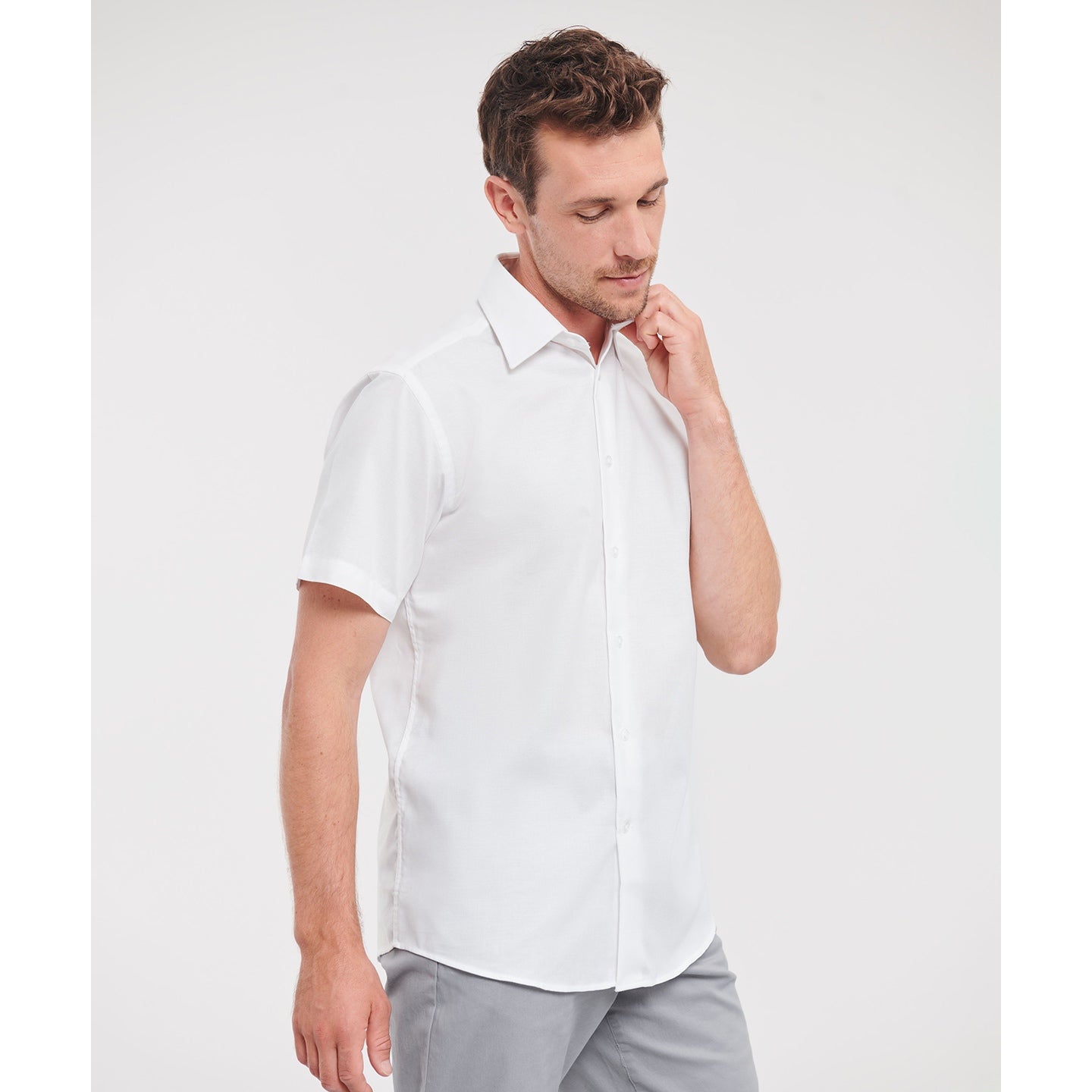 Russell Collection Short Sleeve Easycare Tailored Oxford Shirt