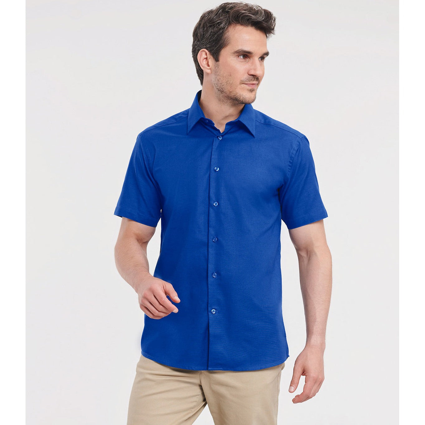 Russell Collection Short Sleeve Easycare Tailored Oxford Shirt