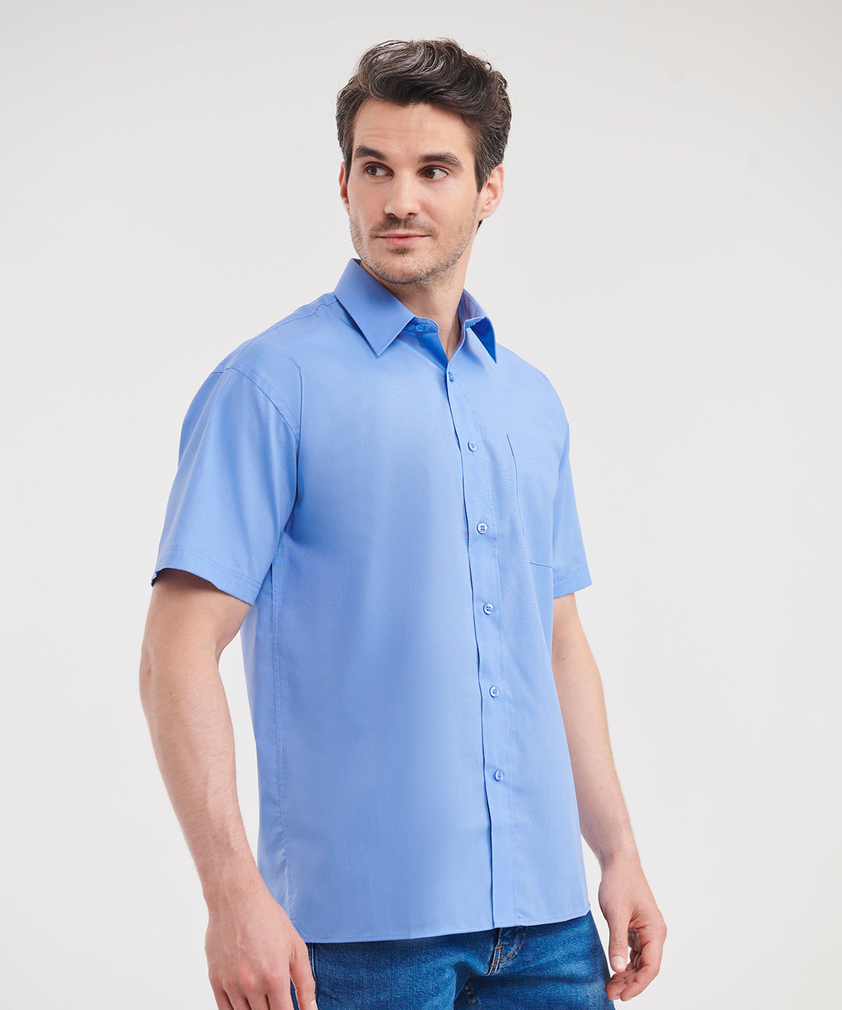Russell Collection Short Sleeve Polycotton Easycare Poplin Shirt