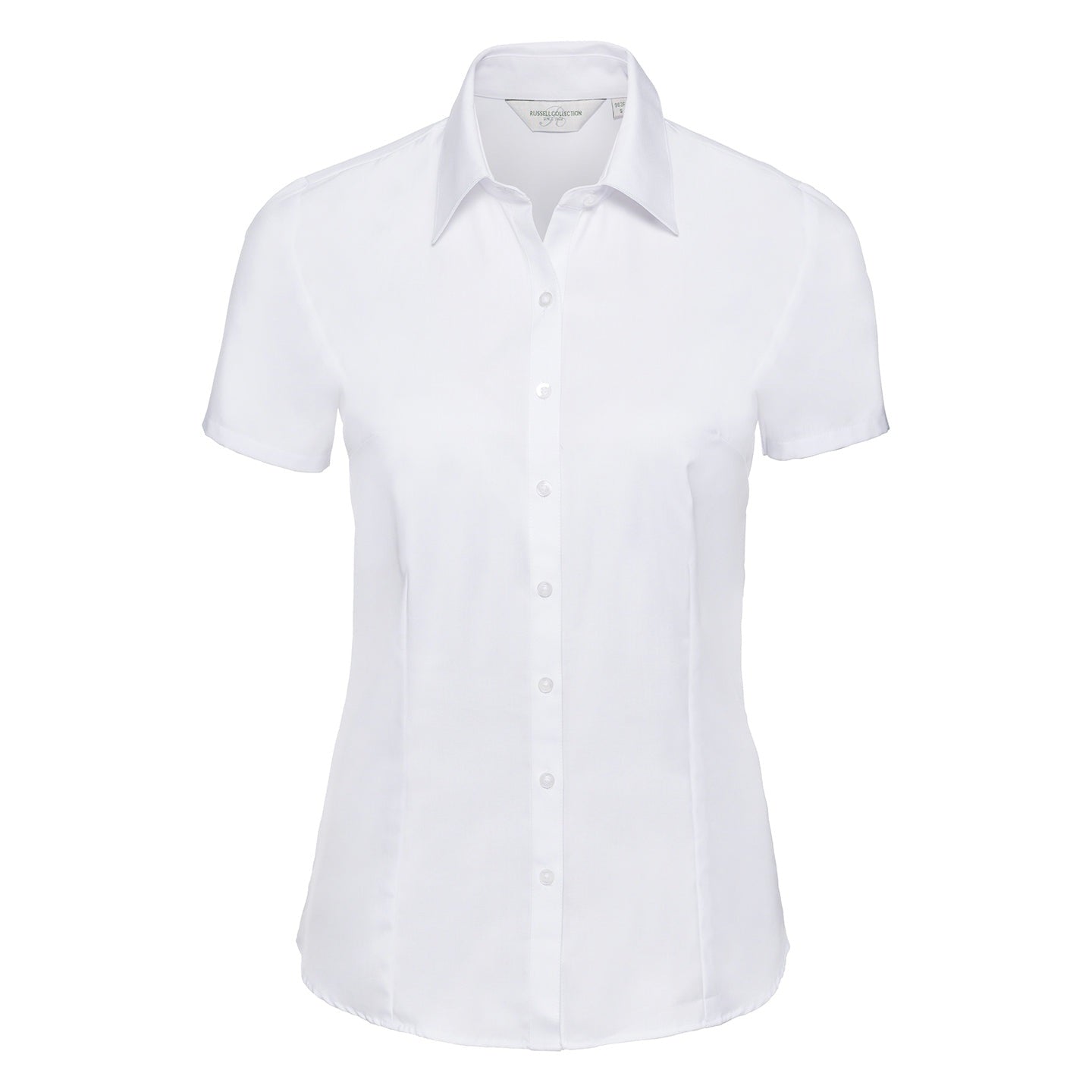 Russell Collection Women's Short Sleeve Herringbone Shirt