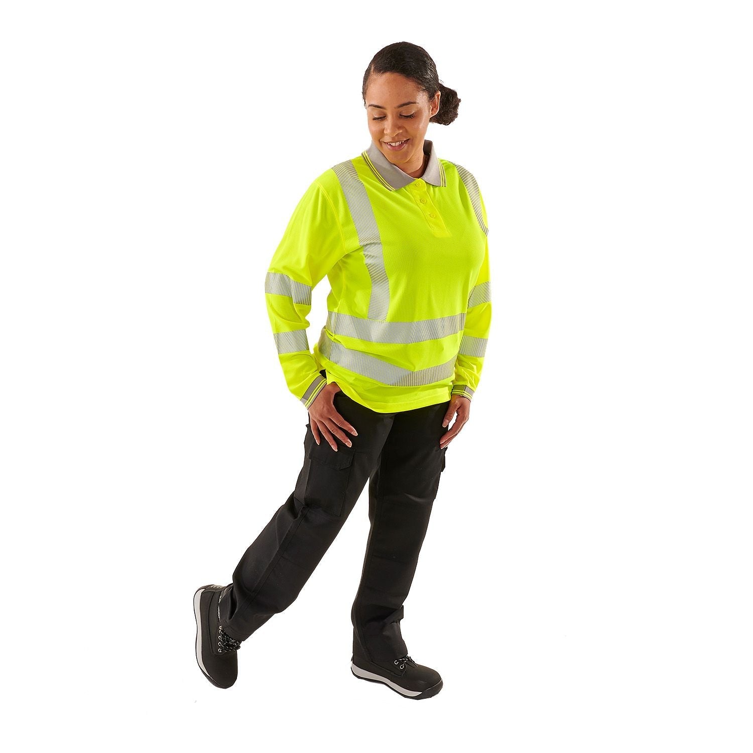 Supertouch Ladies Hi Vis Yellow Jaya Bird Eye Polo