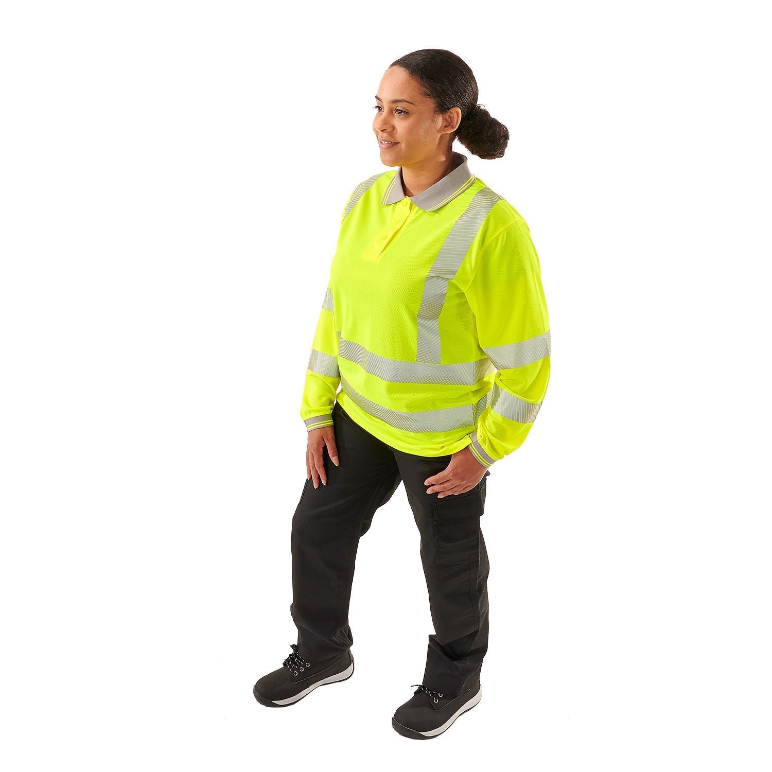 Supertouch Ladies Hi Vis Yellow Jaya Bird Eye Polo