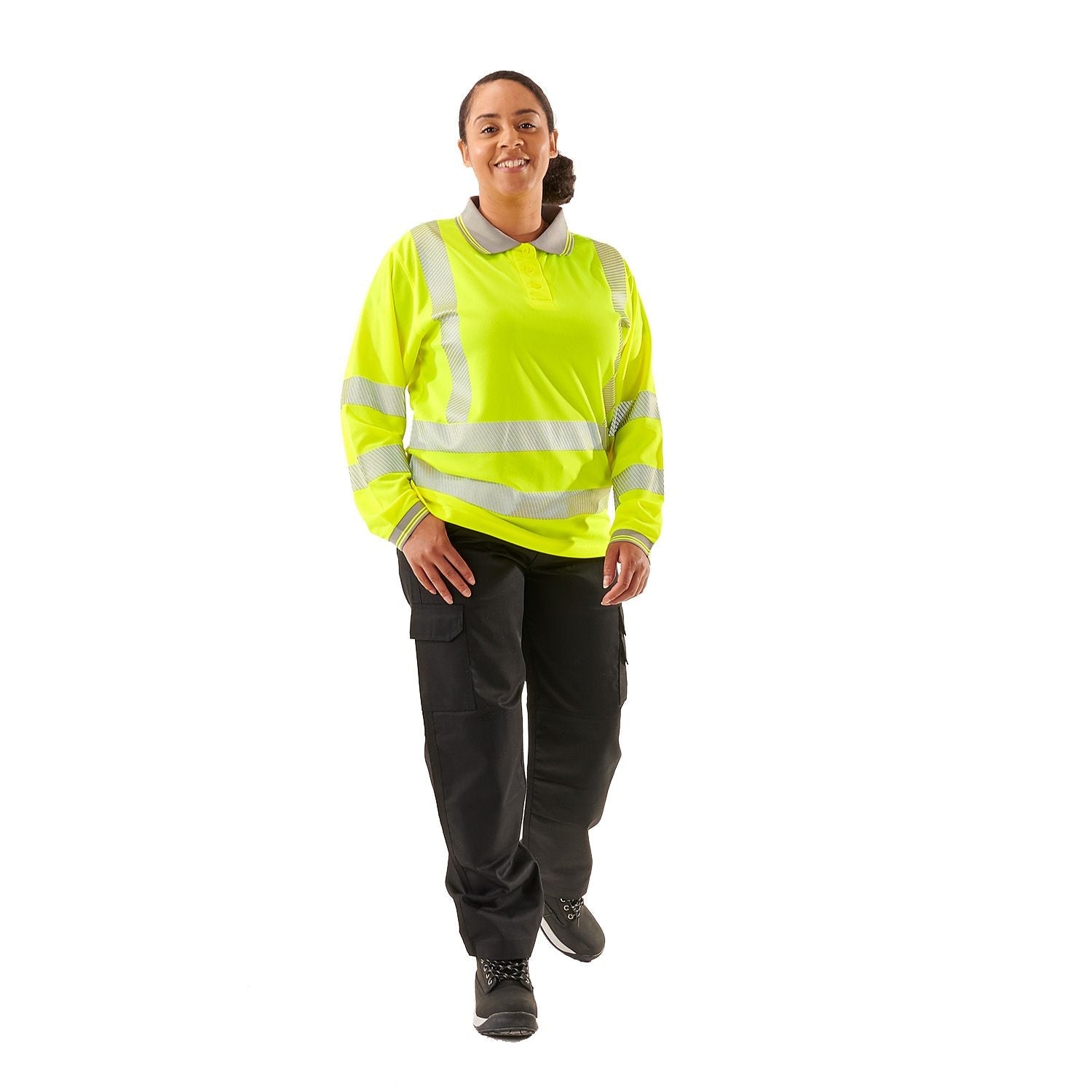 Supertouch Ladies Hi Vis Yellow Jaya Bird Eye Polo