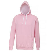 Awdis Just Hoods Varsity Hoodie - Baby Pink/Arctic White