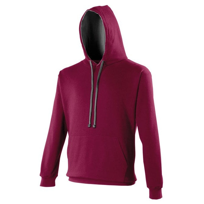 Awdis Just Hoods Varsity Hoodie - Burgundy/Charcoal*