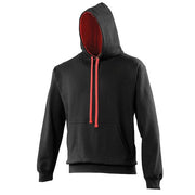Awdis Just Hoods Varsity Hoodie - Jet Black/Fire Red*?