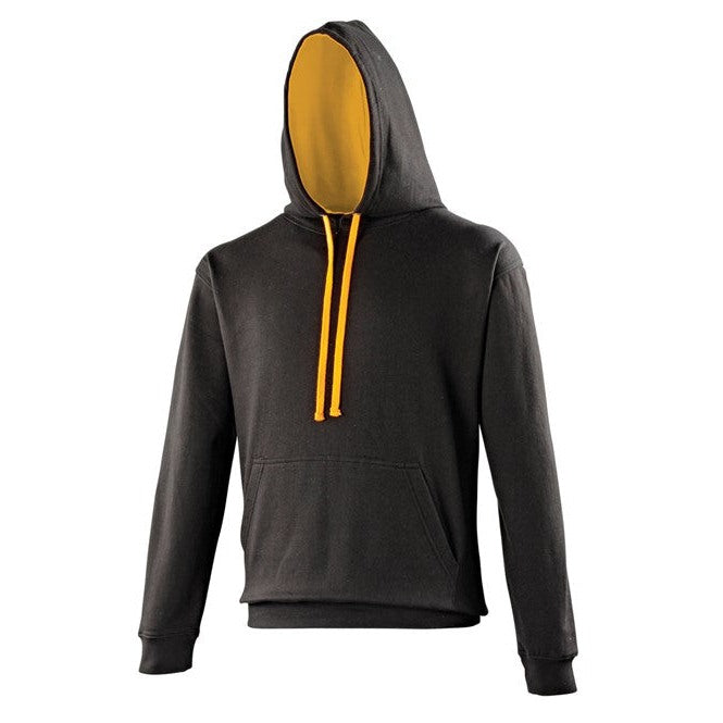 Awdis Just Hoods Varsity Hoodie - Jet Black/Orange Crush*