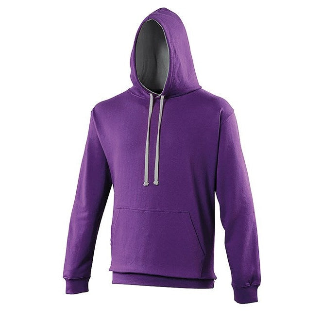 Awdis Just Hoods Varsity Hoodie - Purple/Heather Grey