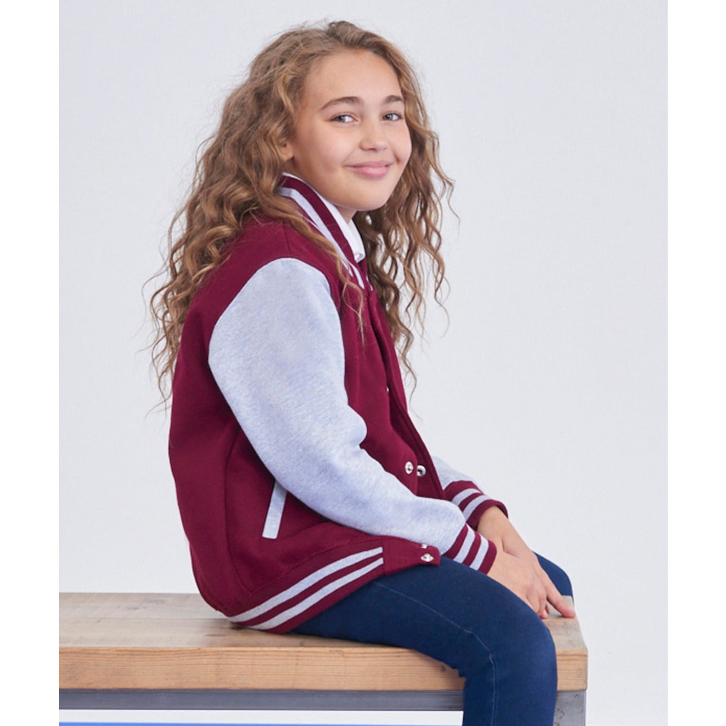 Awdis Just Hoods Kids Varsity Jacket