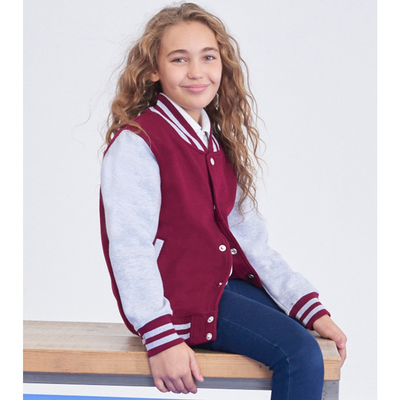 Awdis Just Hoods Kids Varsity Jacket