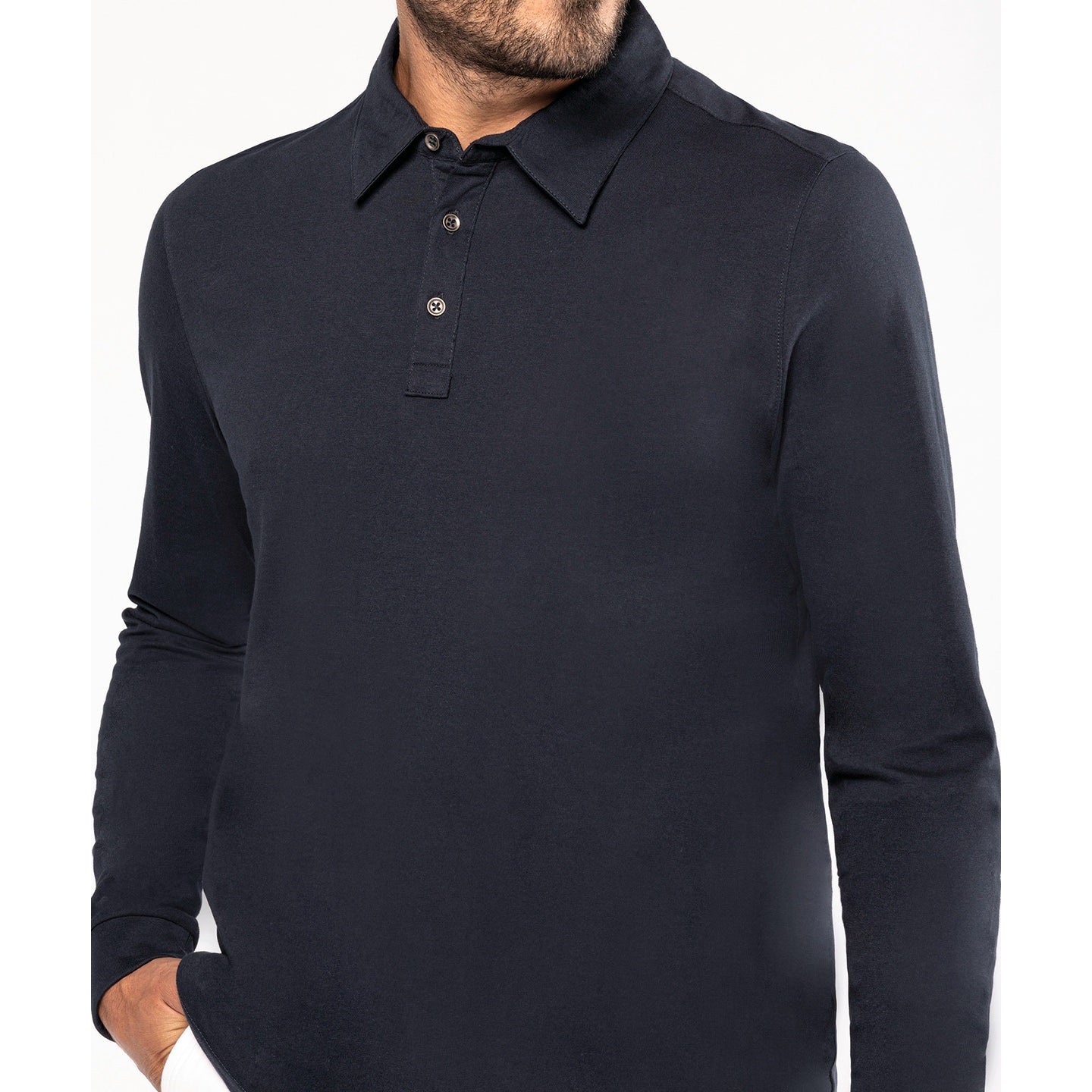 Kariban Jersey Knit Long Sleeve Polo Shirt