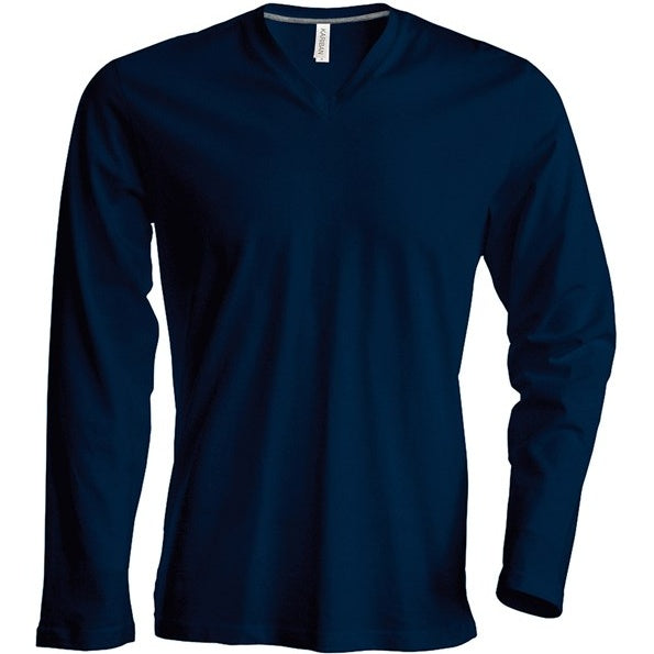 Kariban Men's Long-Sleeved V-Neck T-Shirt