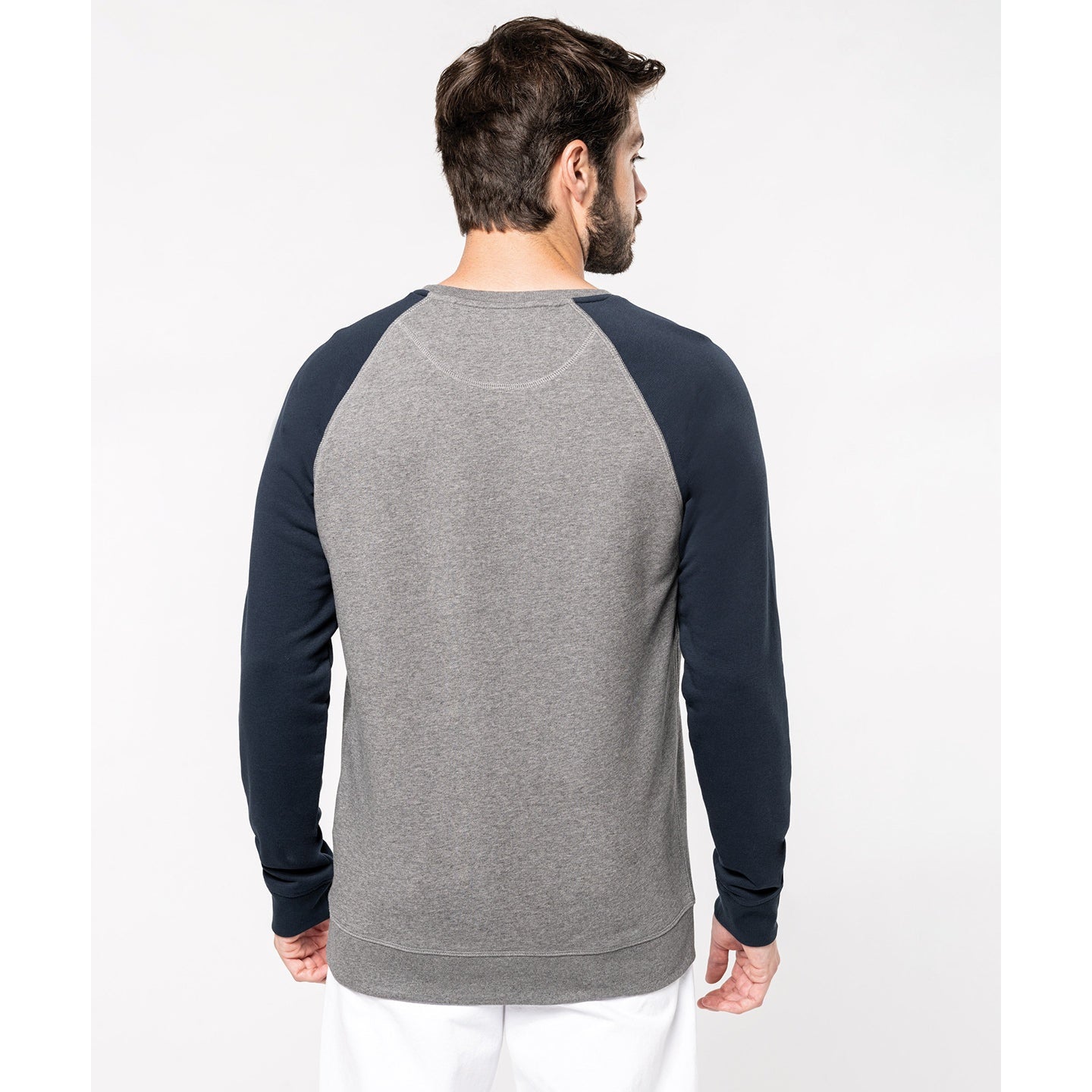 Kariban Men's Two-Tone Organic Crew Neck Raglan Sleeve Sweatshirt