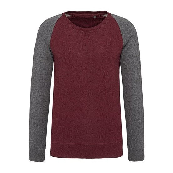 Kariban Men's Two-Tone Organic Crew Neck Raglan Sleeve Sweatshirt