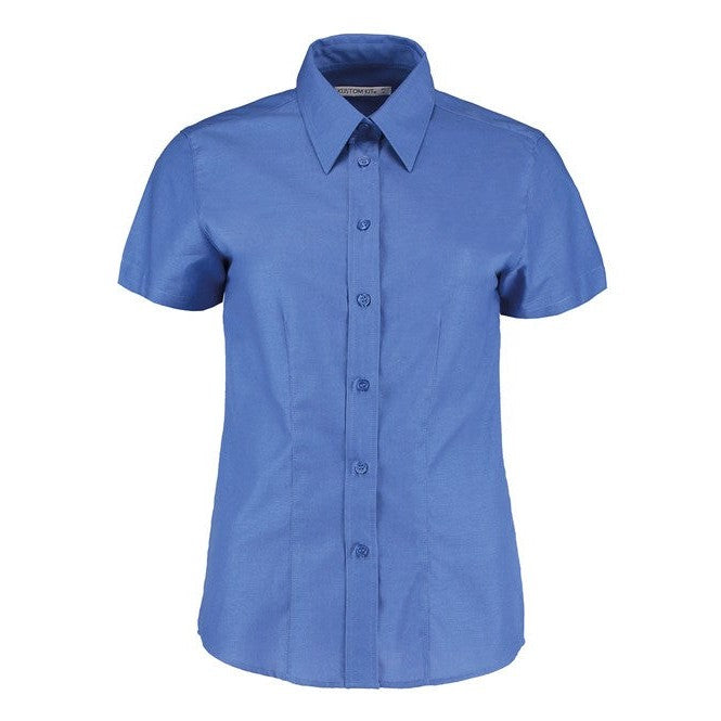 Kustom Kit Women's Workplace Oxford Blouse Short-Sleeved (Tailored Fit)