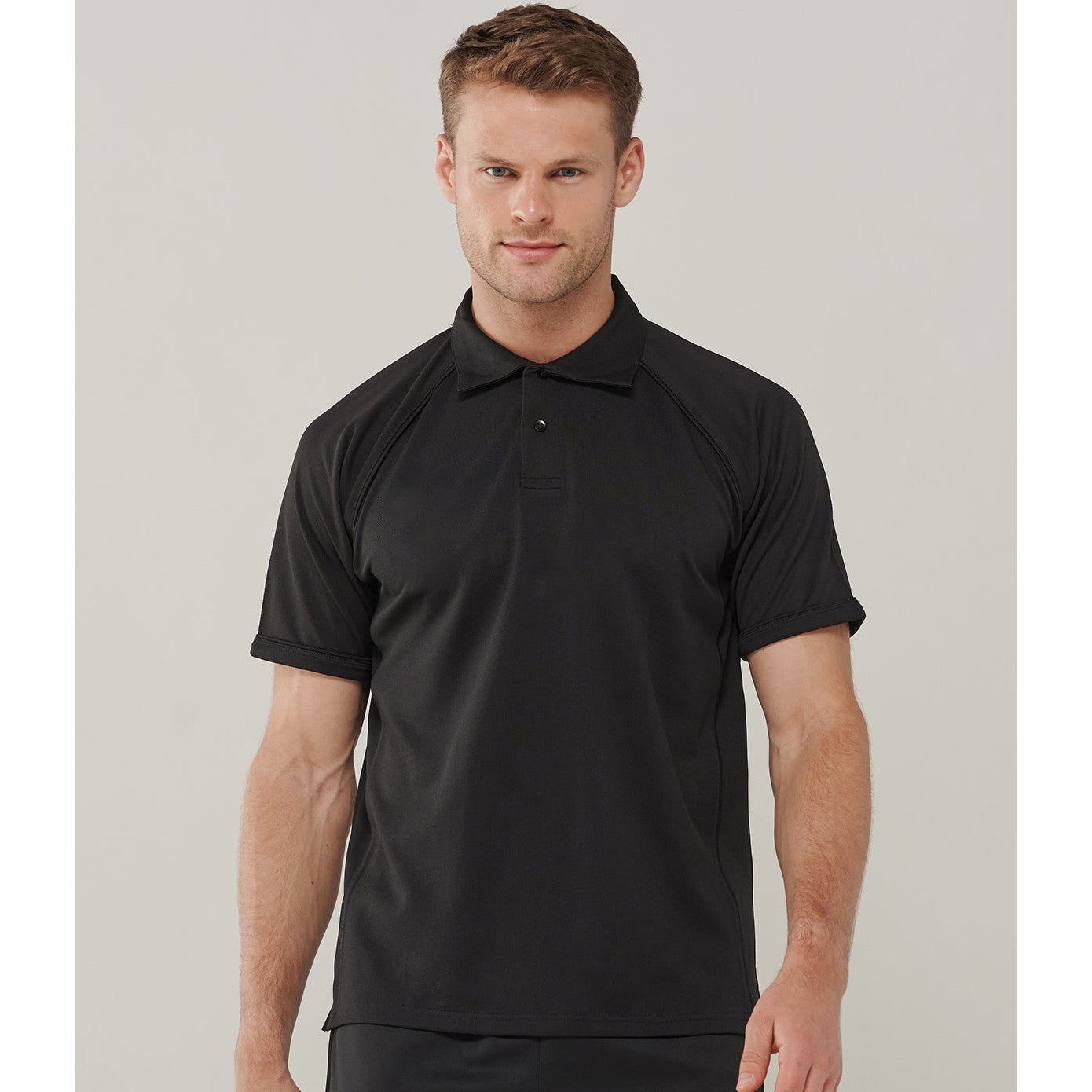 Finden & Hales Piped Performance Polo - Black/Black