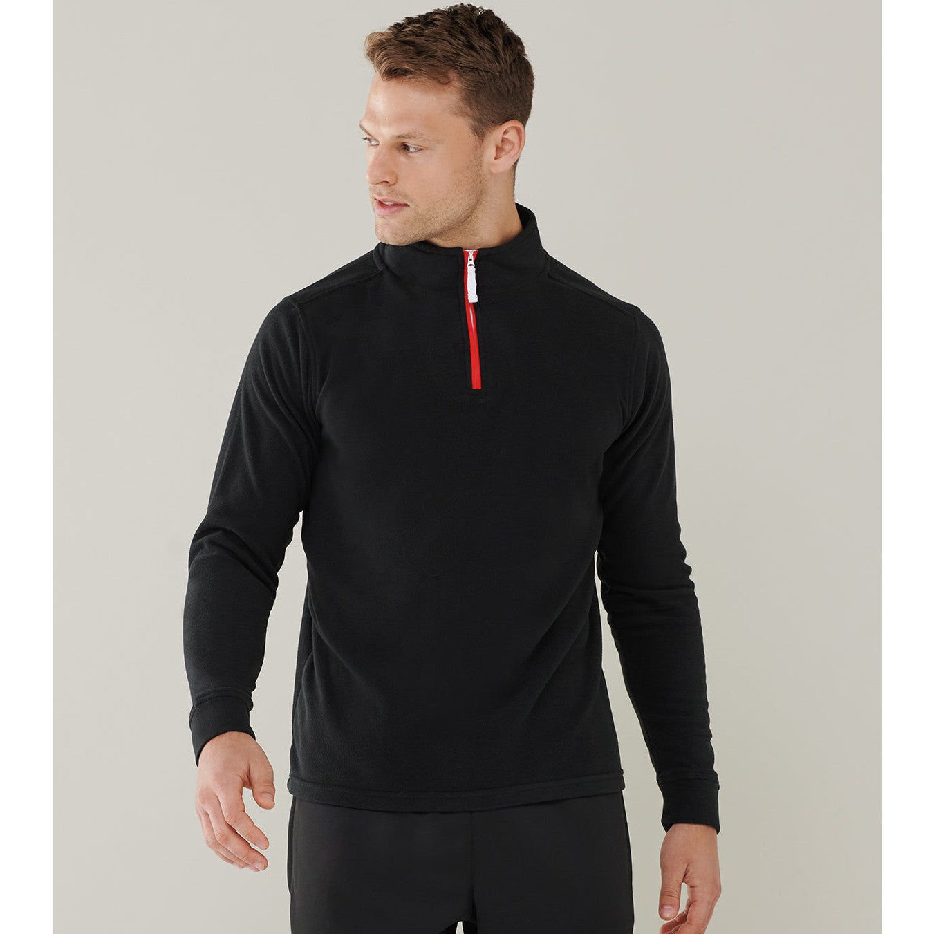 Finden & Hales ¼ Zip Long Sleeve Fleece Piped