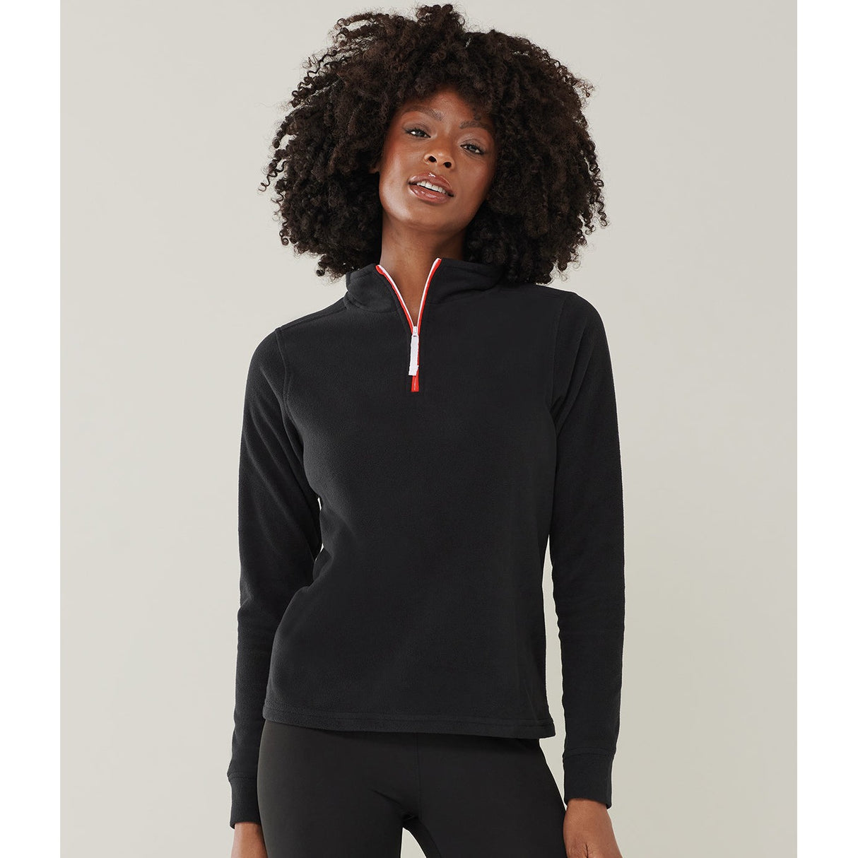 Finden & Hales ¼ Zip Long Sleeve Fleece Piped