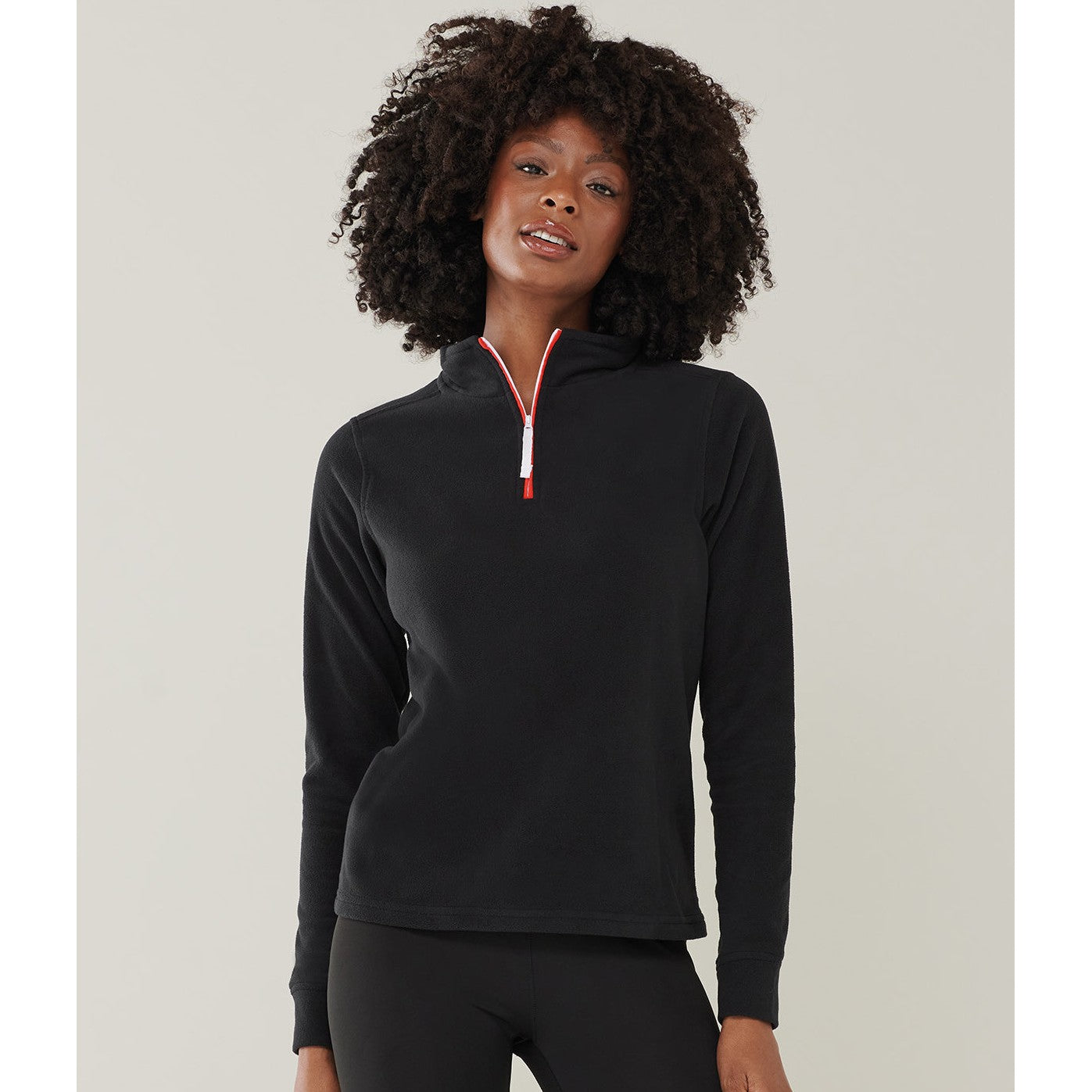 Finden & Hales ¼ Zip Long Sleeve Fleece Piped