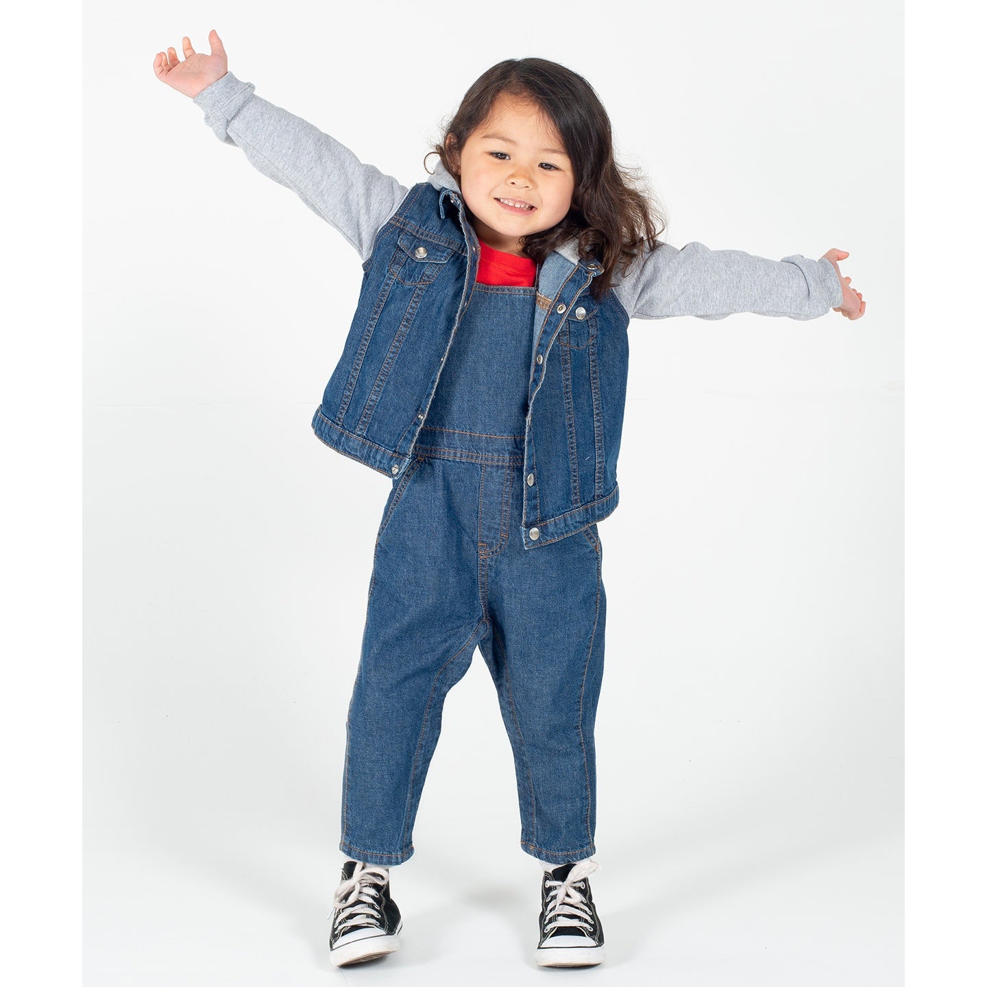 Larkwood Denim Jacket With Fleece Hood And Sleeves