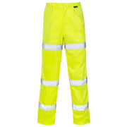 Supertouch Hi Vis Yellow 3 Band Polycotton Trousers - Regular