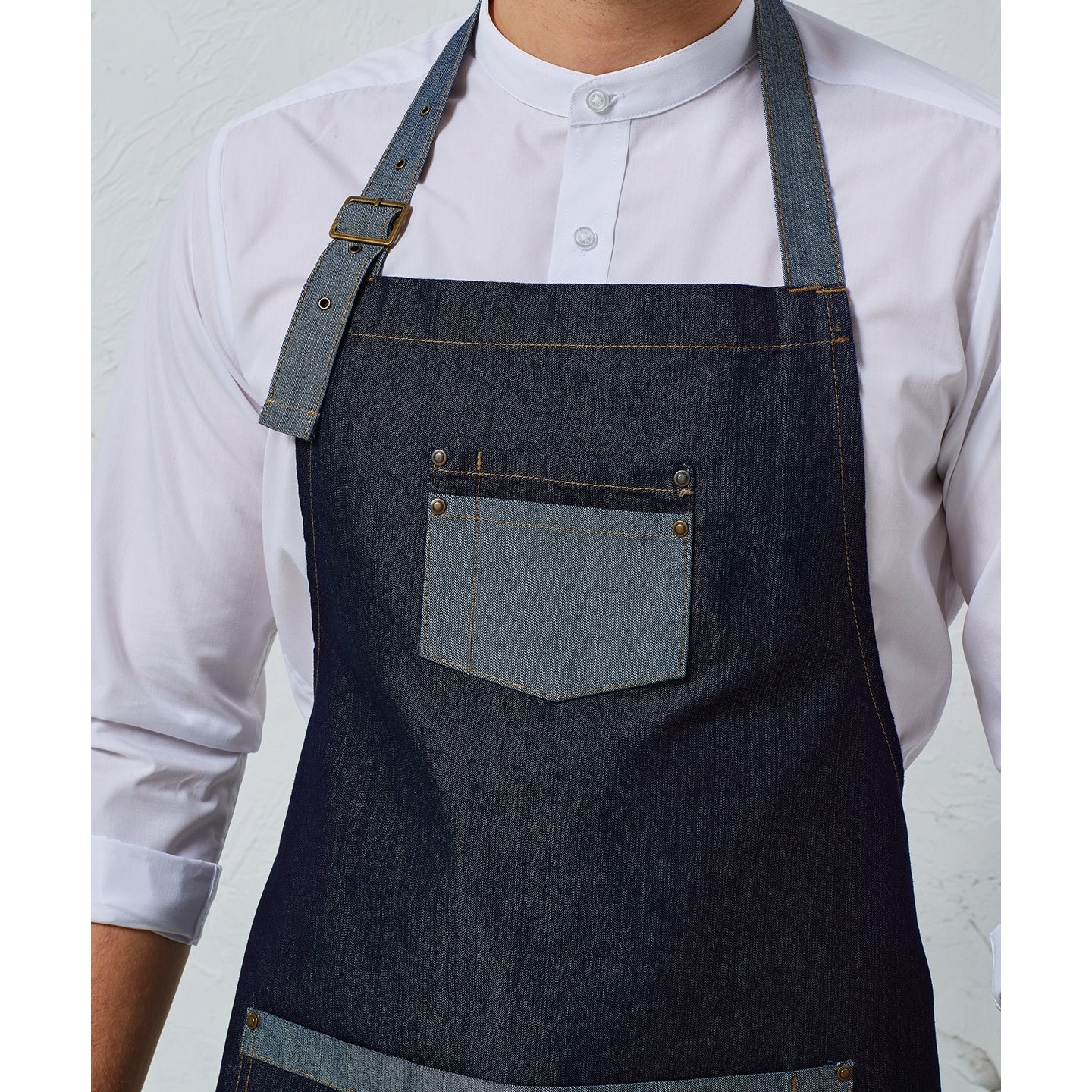 Premier Domain Contrast Denim Bib Apron