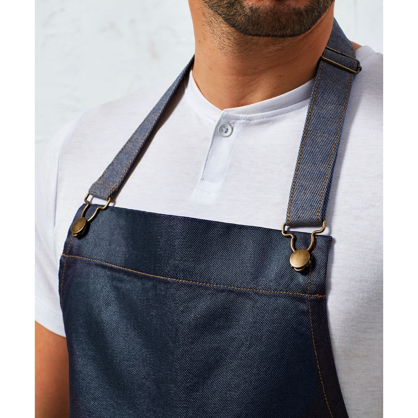 Premier District Waxed-Look Denim Bib Apron