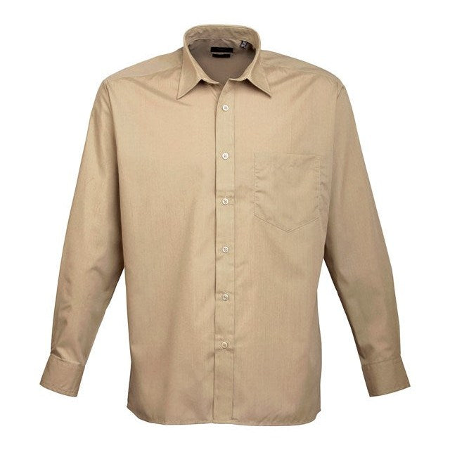 Premier Long Sleeve Poplin Shirt - Khaki