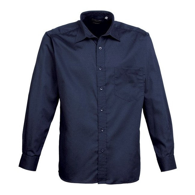 Premier Long Sleeve Poplin Shirt - Navy