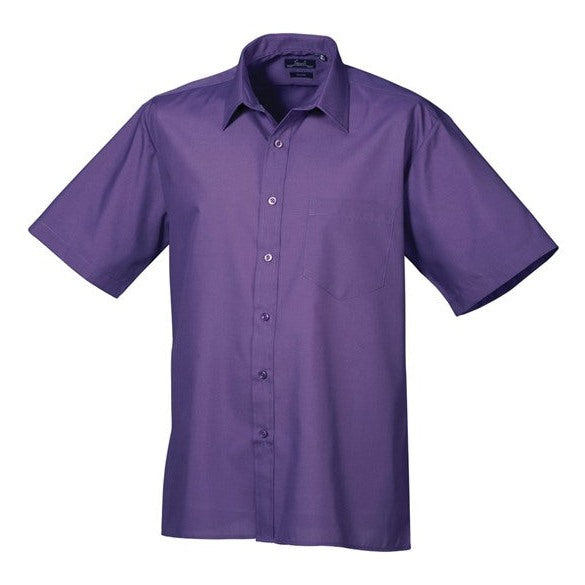 Premier Short Sleeve Poplin Shirt - Purple