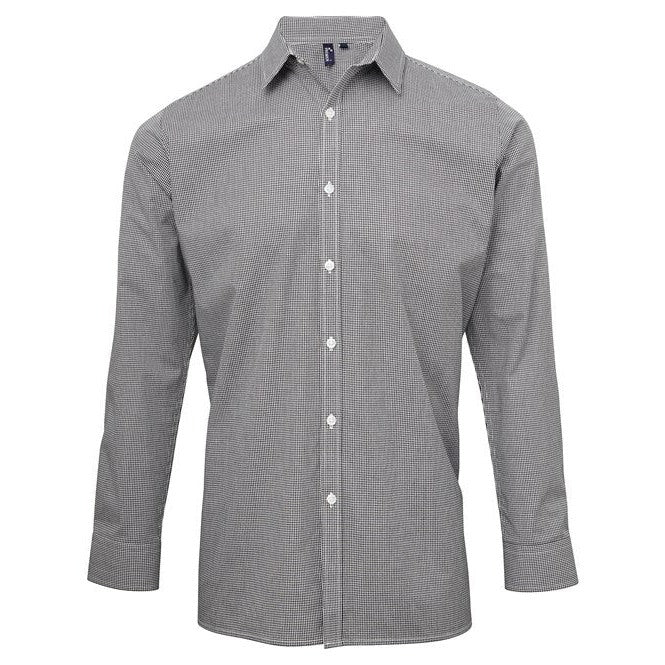 Premier Microcheck (Gingham) Long Sleeve Cotton Shirt