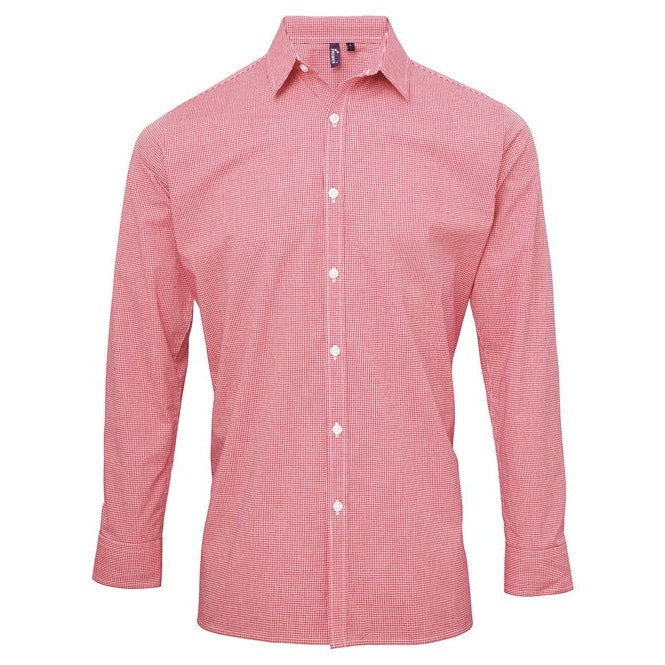 Premier Microcheck (Gingham) Long Sleeve Cotton Shirt