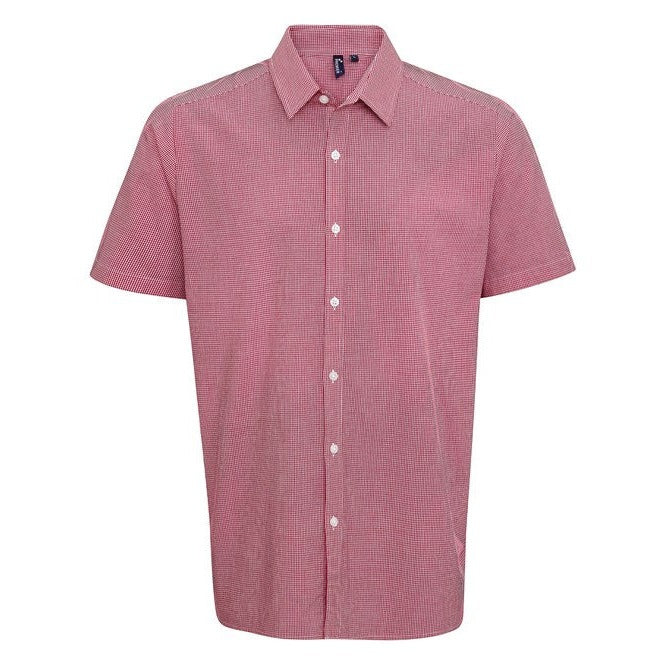Premier Microcheck (Gingham) Short Sleeve Cotton Shirt