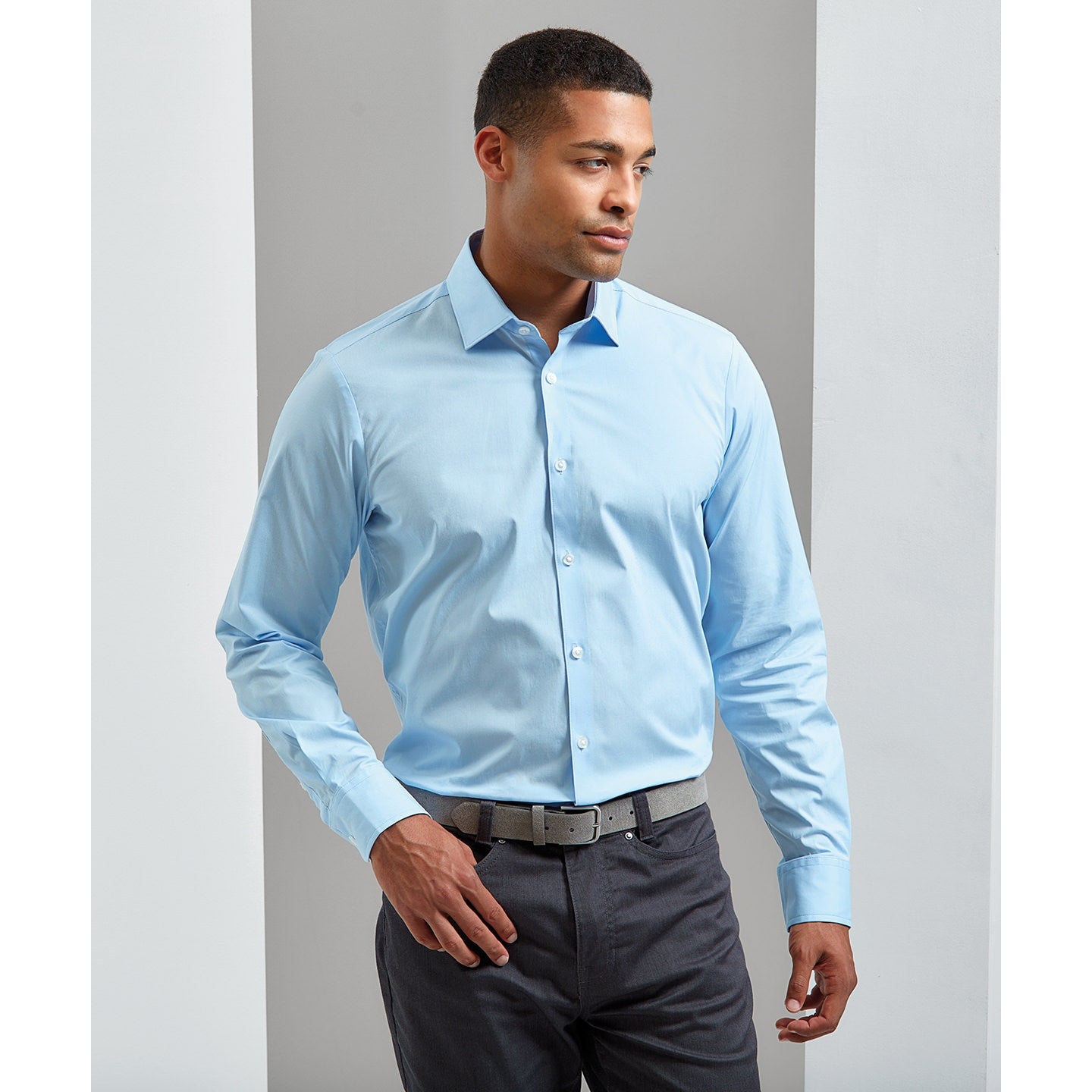 Premier Stretch Fit Cotton Poplin Long Sleeve Shirt