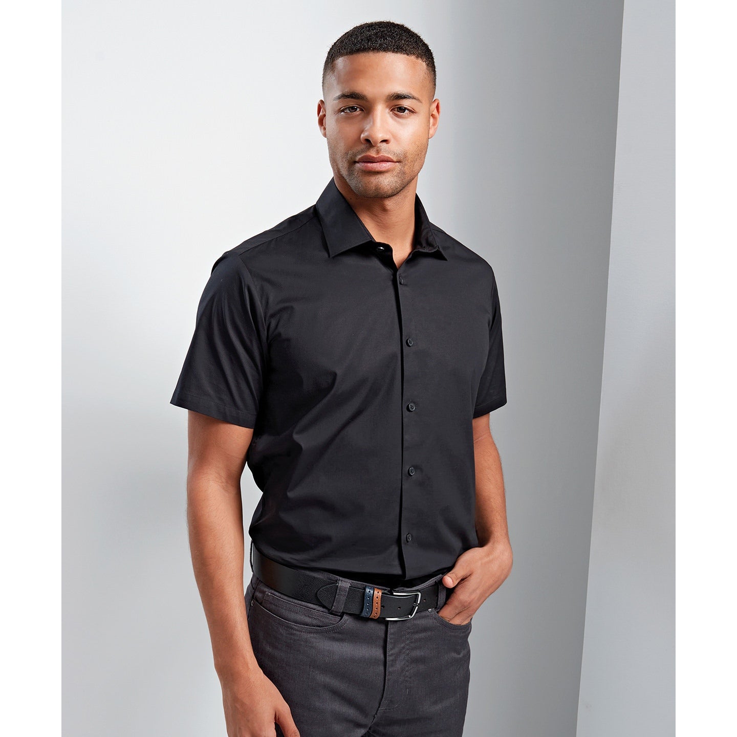 Premier Stretch Fit Cotton Poplin Short Sleeve Shirt