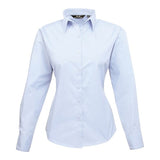 Premier Women's Poplin Long Sleeve Blouse - Light Blue