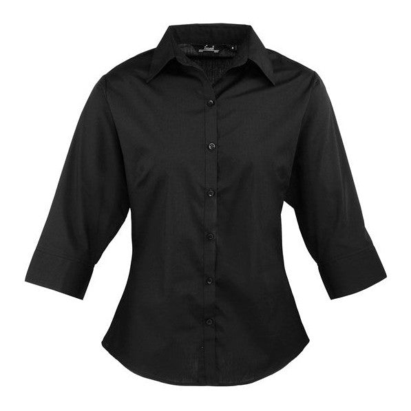 Premier Women's ¾ Sleeve Poplin Blouse