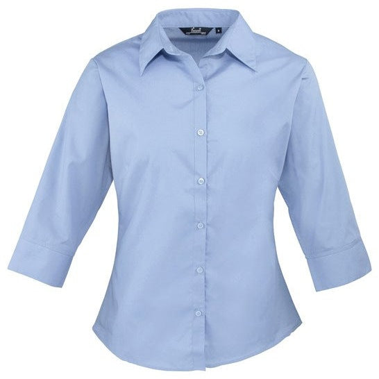 Premier Women's ¾ Sleeve Poplin Blouse