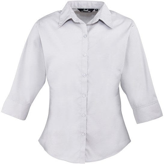 Premier Women's ¾ Sleeve Poplin Blouse
