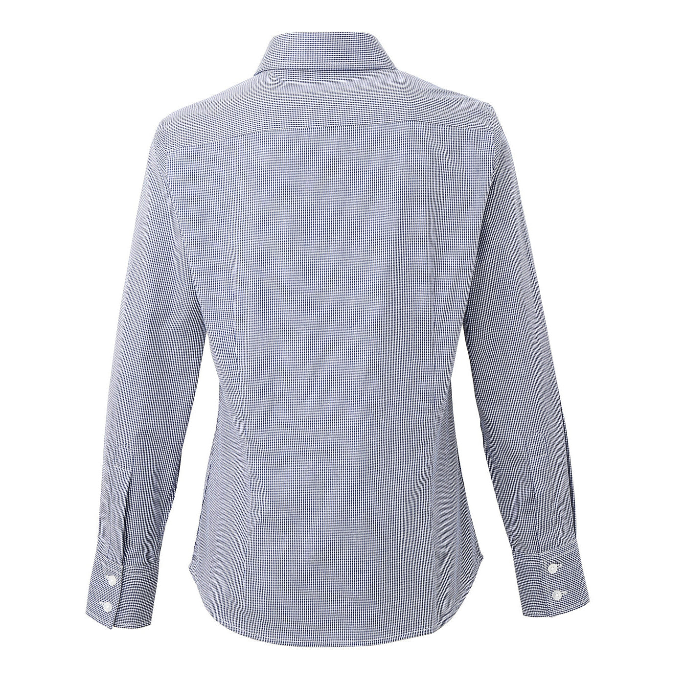 Premier Women's Microcheck (Gingham) Long Sleeve Cotton Shirt