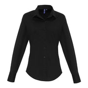 Premier Women's Stretch Fit Cotton Poplin Long Sleeve Blouse
