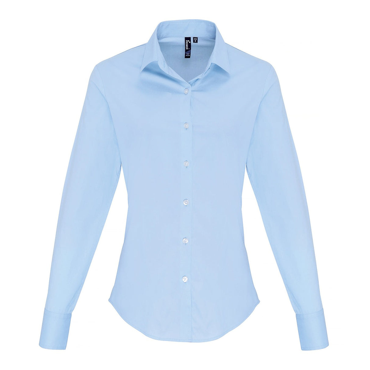 Premier Women's Stretch Fit Cotton Poplin Long Sleeve Blouse