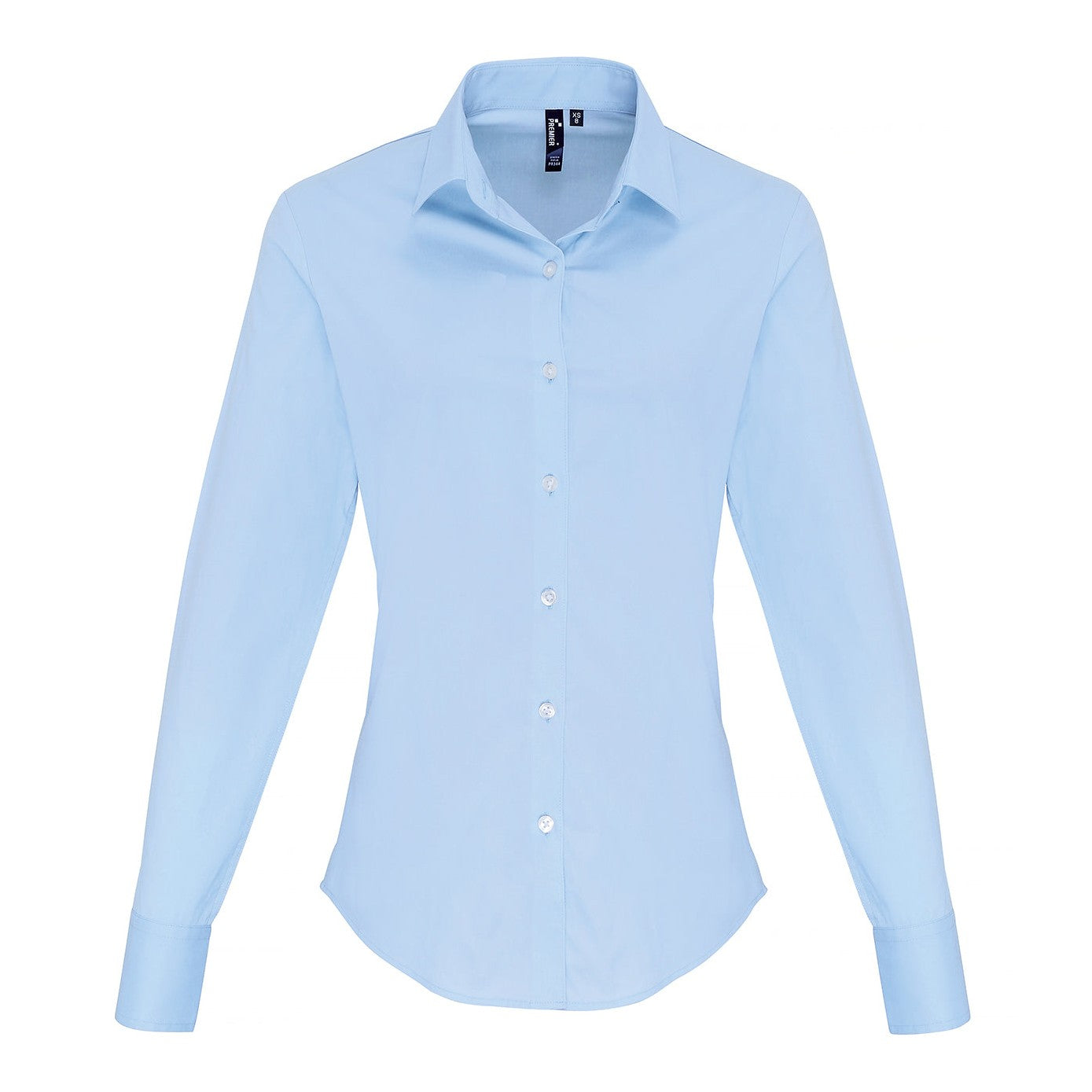 Premier Women's Stretch Fit Cotton Poplin Long Sleeve Blouse