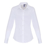 Premier Women's Stretch Fit Cotton Poplin Long Sleeve Blouse