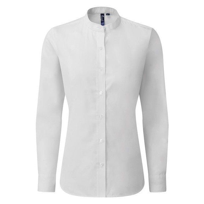 Premier Women's Banded Collar 'Grandad' Shirt