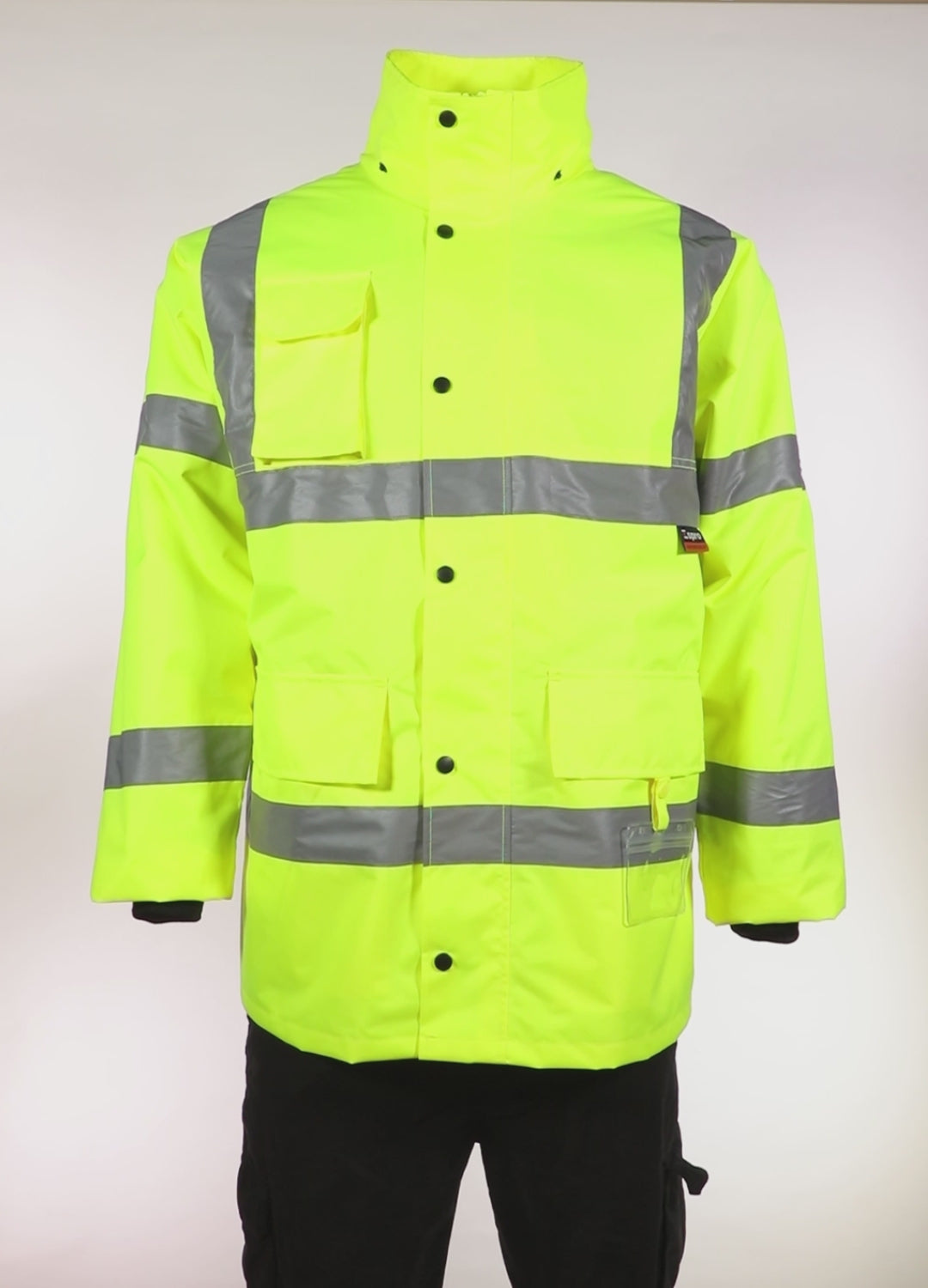 Load video: Espro High Visibility Parka Traffic Jacket EN20471