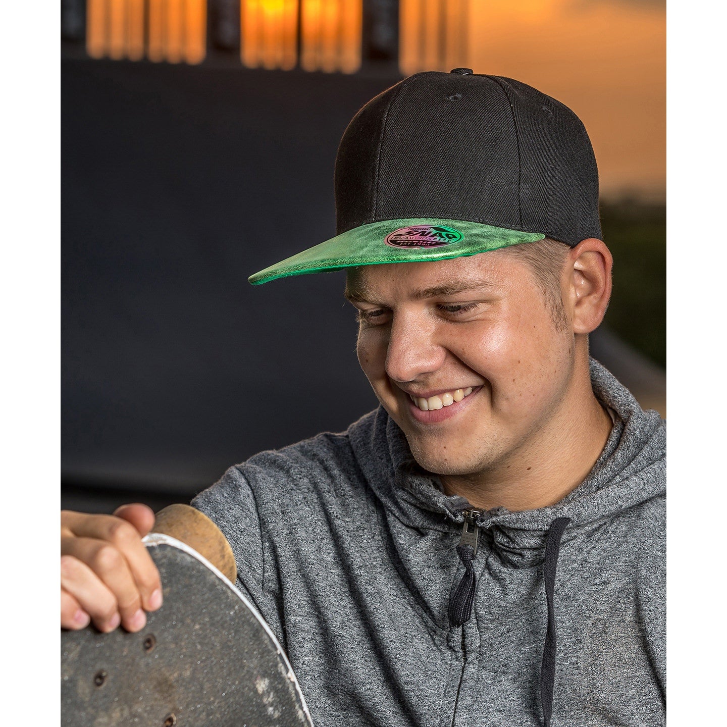 Result Headwear Bronx Glitter Flat Peak Snapback Cap