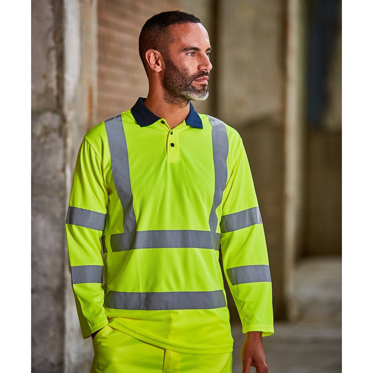 Prortx High Visibility High Visibility Long Sleeve Polo