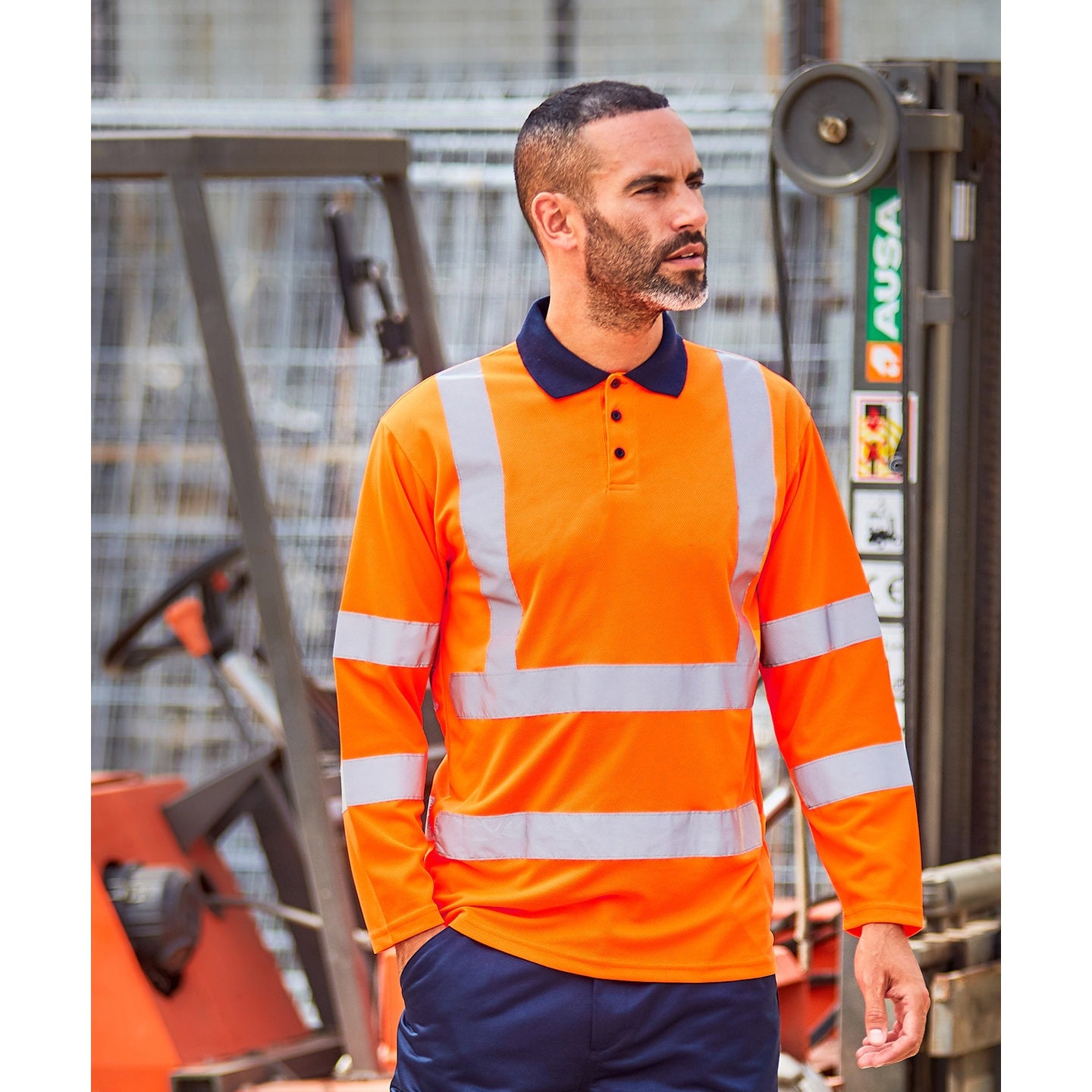 Prortx High Visibility High Visibility Long Sleeve Polo