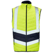 Supertouch Hi Vis Yellow 2 Tone Puffer Bodywarmer